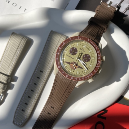 For Swatch Omega  Rubber Nylon Woven Strap moomswatch MISSION TO SATURN watch band