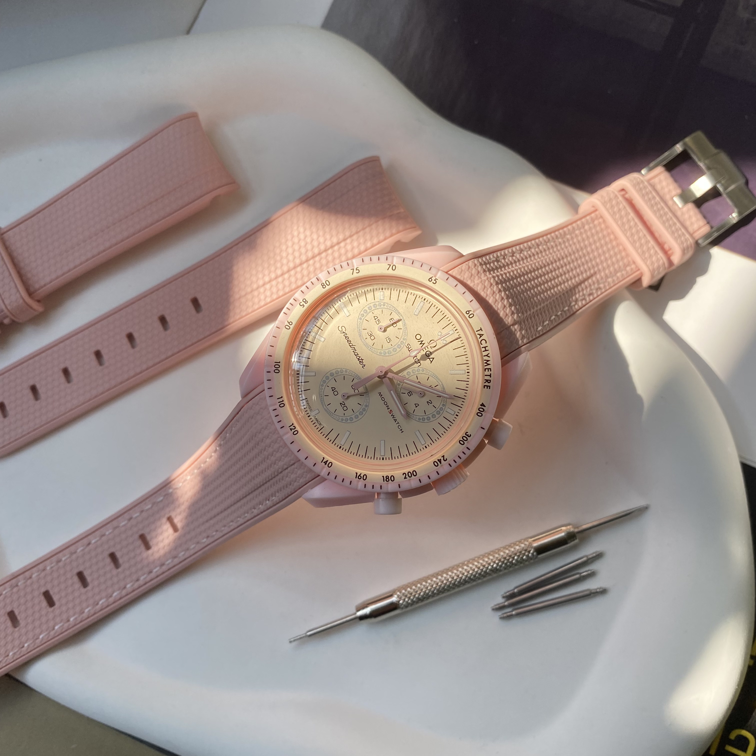 F‌or Swatch Omega Straps Moonswatch MISSION TO VENUS Rubber watch band