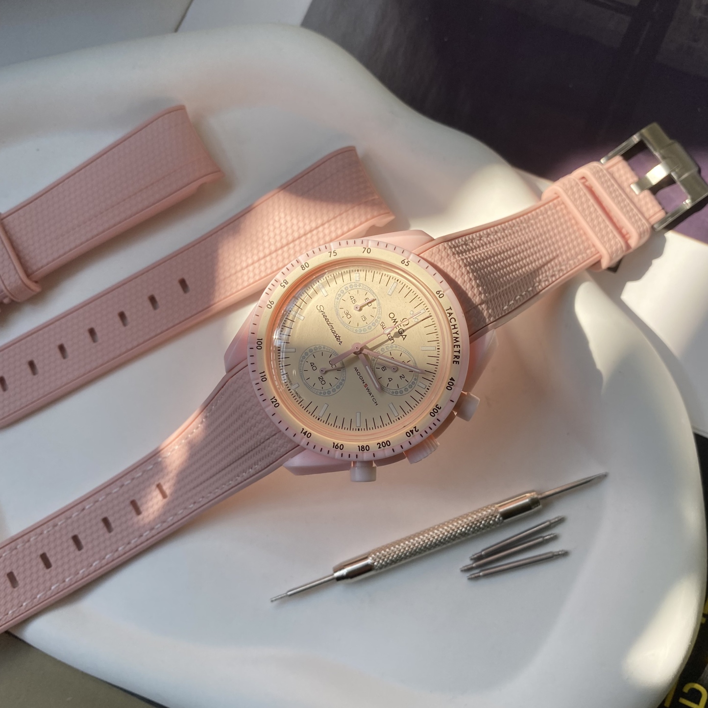 F‌or Swatch Omega Straps Moonswatch MISSION TO VENUS  Rubber watch band