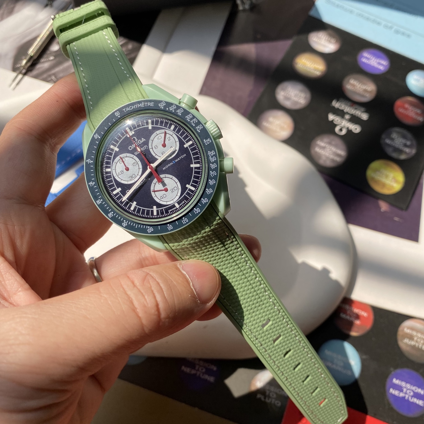 F‌or Swatch Omega Straps MoonSwatch Mission on Earth  Rubber watch band