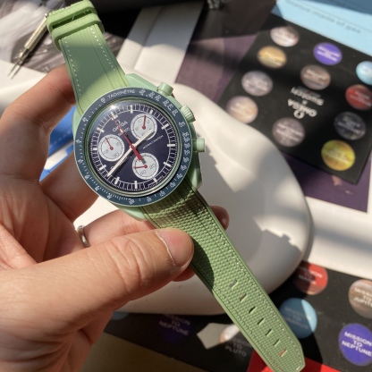 F‌or Swatch Omega Straps MoonSwatch Mission on Earth  Rubber watch band