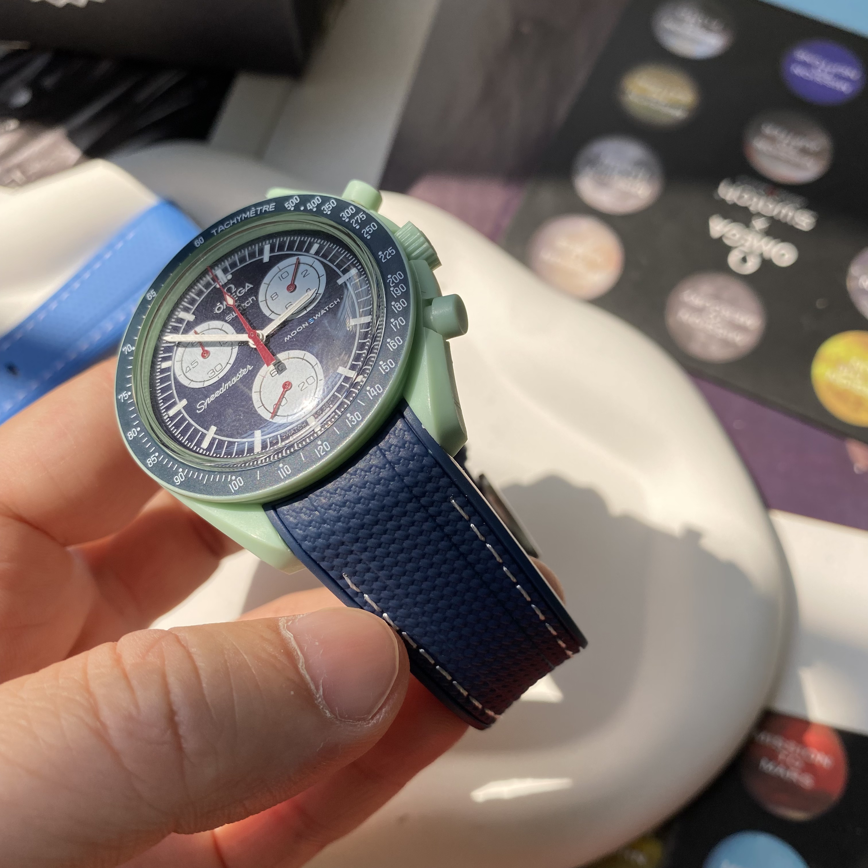 F‌or Swatch Omega Straps MoonSwatch Mission on Earth  Rubber watch band