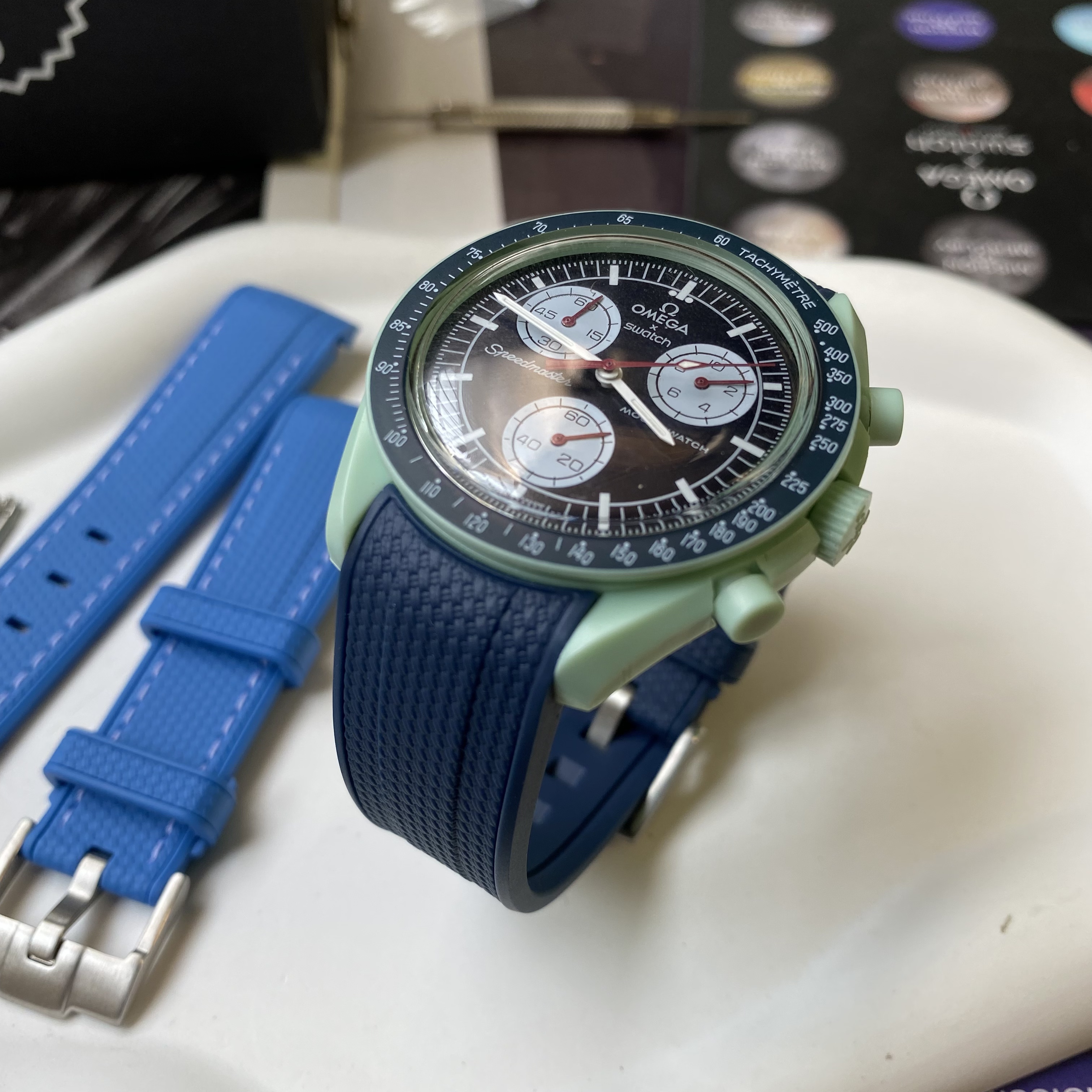 F‌or Swatch Omega Straps MoonSwatch Mission on Earth  Rubber watch band
