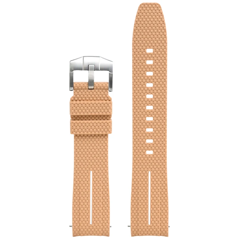 Curved Ends Silicone Watch Band 20mm Soft Rubber Sport Replacement Watch Straps for Moonswatch