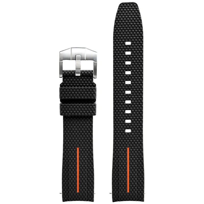 Silicone Quick-Release Woven Texture Watch Strap for Swatch Omega, Compatible with Snoopy 1995 Edition