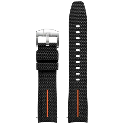 Silicone Quick-Release Woven Texture Watch Strap for Swatch Omega, Compatible with Snoopy 1995 Edition