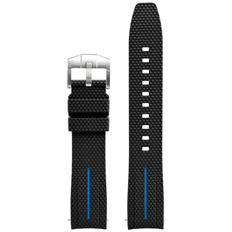 Silicone Quick-Release Woven Texture Watch Strap for Swatch Omega, Compatible with Snoopy 1995 Edition