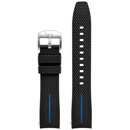 Silicone Quick-Release Woven Texture Watch Strap for Swatch Omega, Compatible with Snoopy 1995 Edition