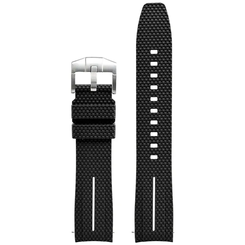 Silicone Quick-Release Woven Texture Watch Strap for Swatch Omega, Compatible with Snoopy 1995 Edition