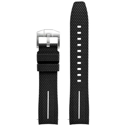 Silicone Quick-Release Woven Texture Watch Strap for Swatch Omega, Compatible with Snoopy 1995 Edition