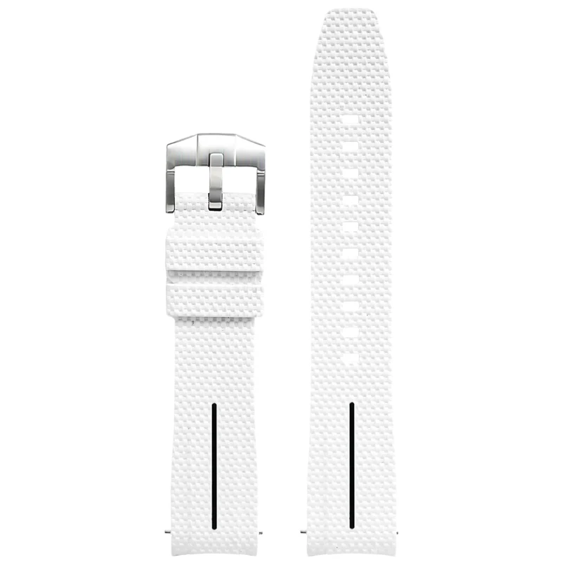Curved Ends Silicone Watch Band 20mm Soft Rubber Sport Replacement Watch Straps for Moonswatch