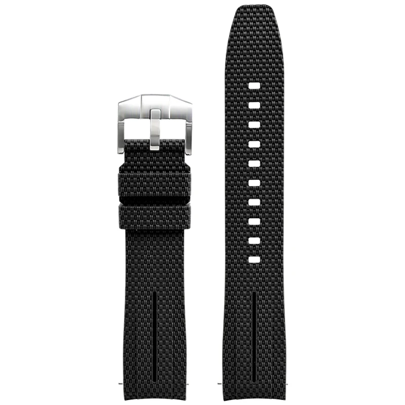 Silicone Quick-Release Woven Texture Watch Strap for Swatch Omega, Compatible with Snoopy 1995 Edition