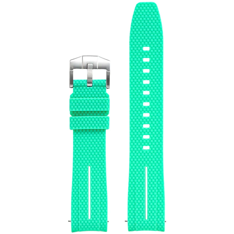 Curved Ends Silicone Watch Band 20mm Soft Rubber Sport Replacement Watch Straps for Moonswatch