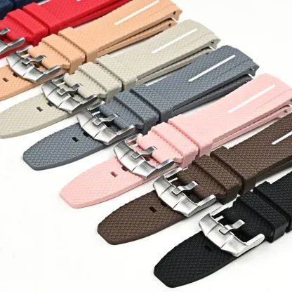 Silicone Quick-Release Woven Texture Watch Strap for Swatch Omega, Compatible with Snoopy 1995 Edition