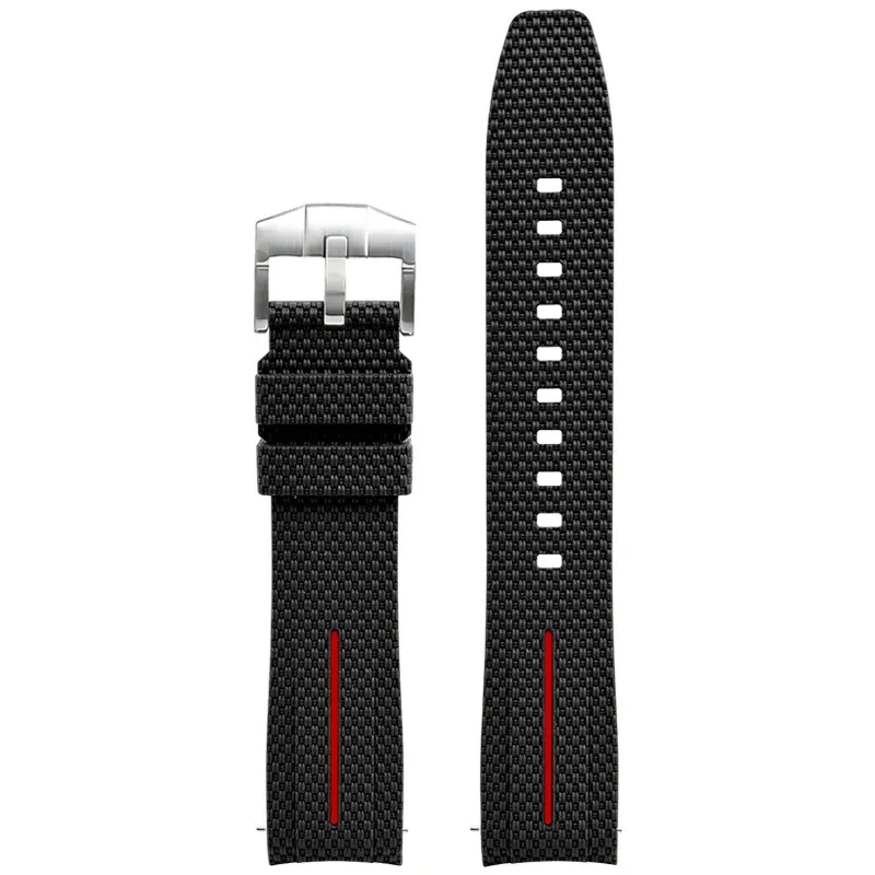 Silicone Quick-Release Woven Texture Watch Strap for Swatch Omega, Compatible with Snoopy 1995 Edition