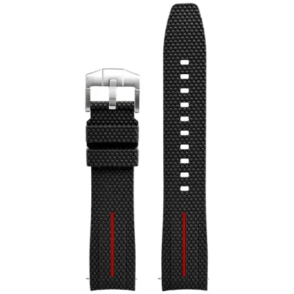 Silicone Quick-Release Woven Texture Watch Strap for Swatch Omega, Compatible with Snoopy 1995 Edition