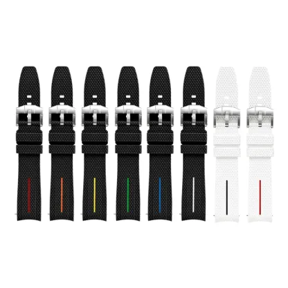 Silicone Quick-Release Woven Texture Watch Strap for Swatch Omega, Compatible with Snoopy 1995 Edition