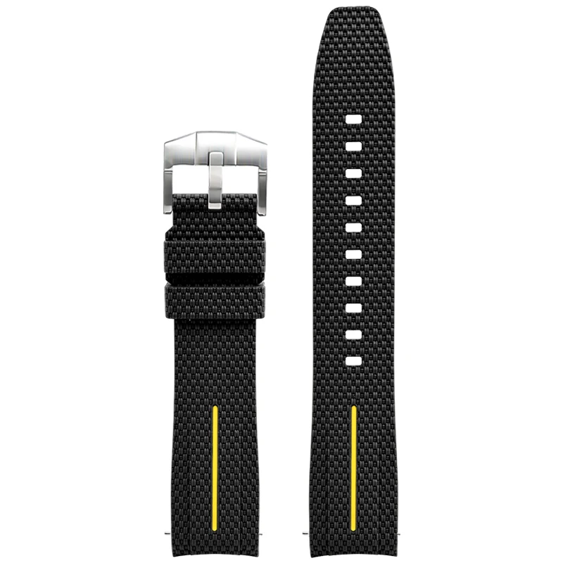 Silicone Quick-Release Woven Texture Watch Strap for Swatch Omega, Compatible with Snoopy 1995 Edition