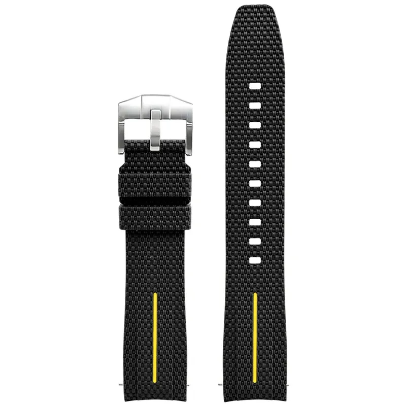 Silicone Quick-Release Woven Texture Watch Strap for Swatch Omega, Compatible with Snoopy 1995 Edition
