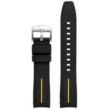 Silicone Quick-Release Woven Texture Watch Strap for Swatch Omega, Compatible with Snoopy 1995 Edition