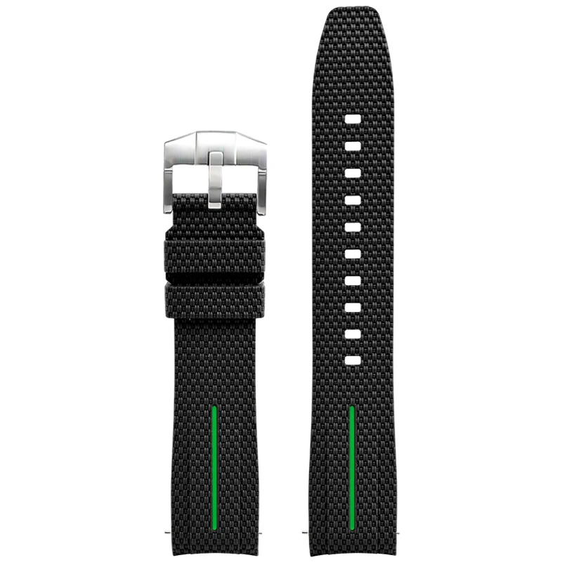 Silicone Quick-Release Woven Texture Watch Strap for Swatch Omega, Compatible with Snoopy 1995 Edition