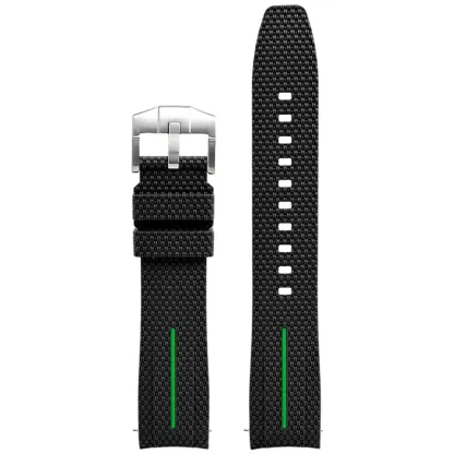 Silicone Quick-Release Woven Texture Watch Strap for Swatch Omega, Compatible with Snoopy 1995 Edition