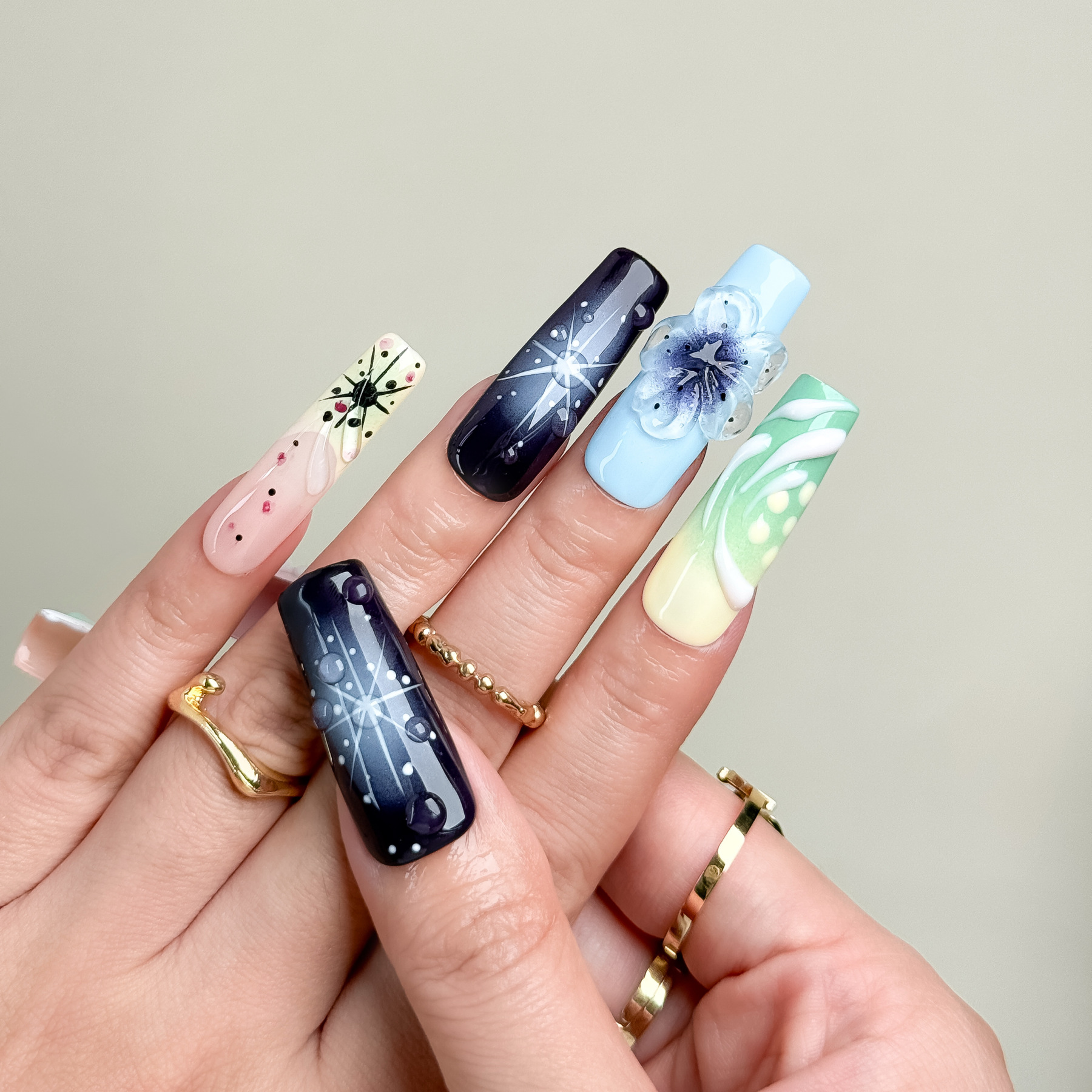 Galaxy Bloom Press-On Nails