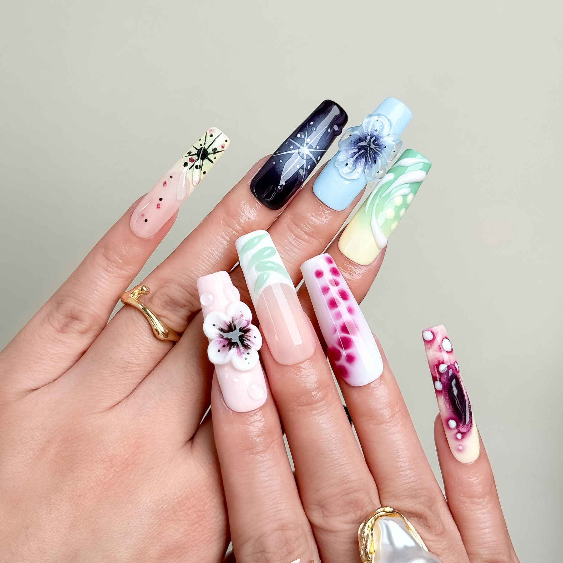 Galaxy Bloom Press-On Nails