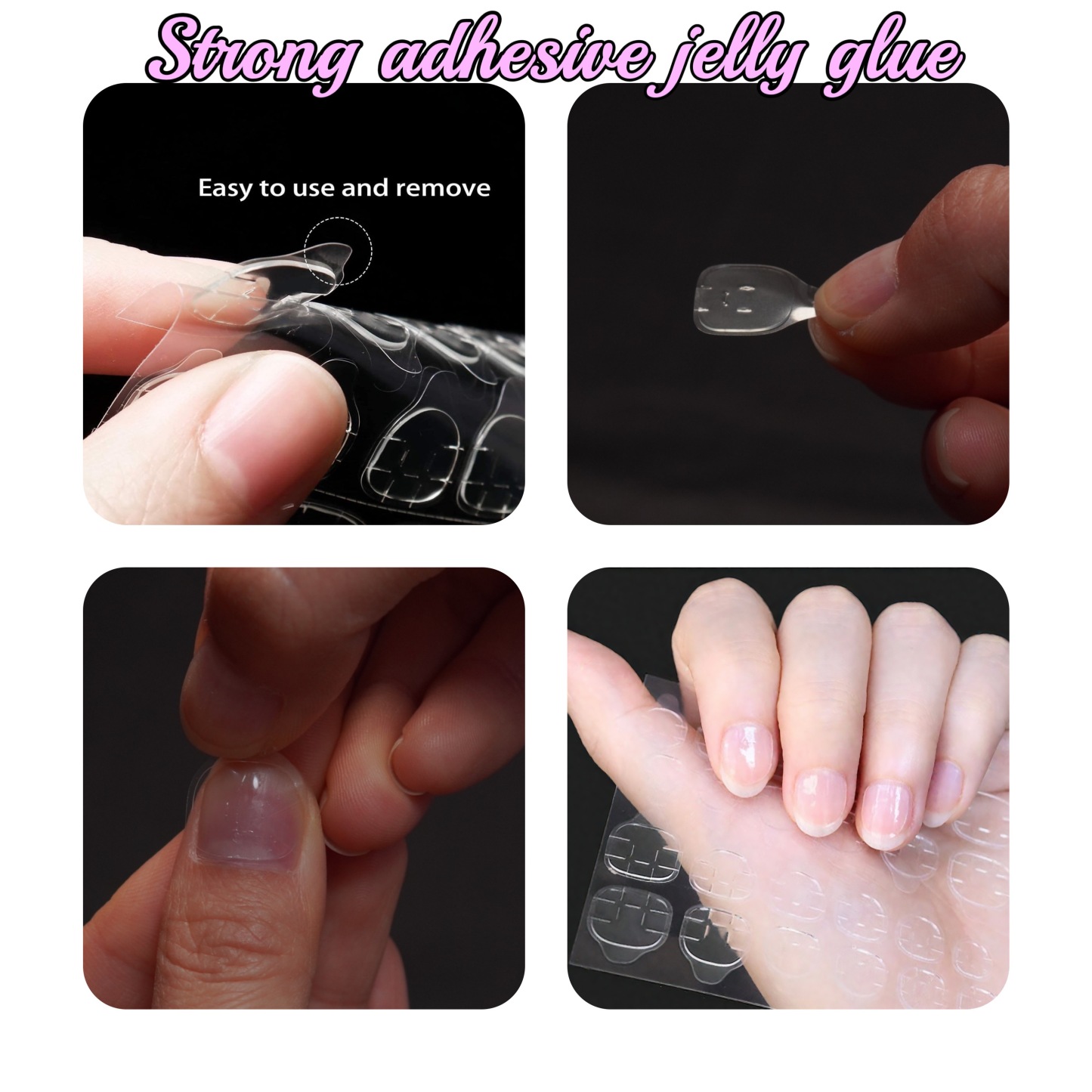 3D Pink Flower Press-On Nails – Medium Square