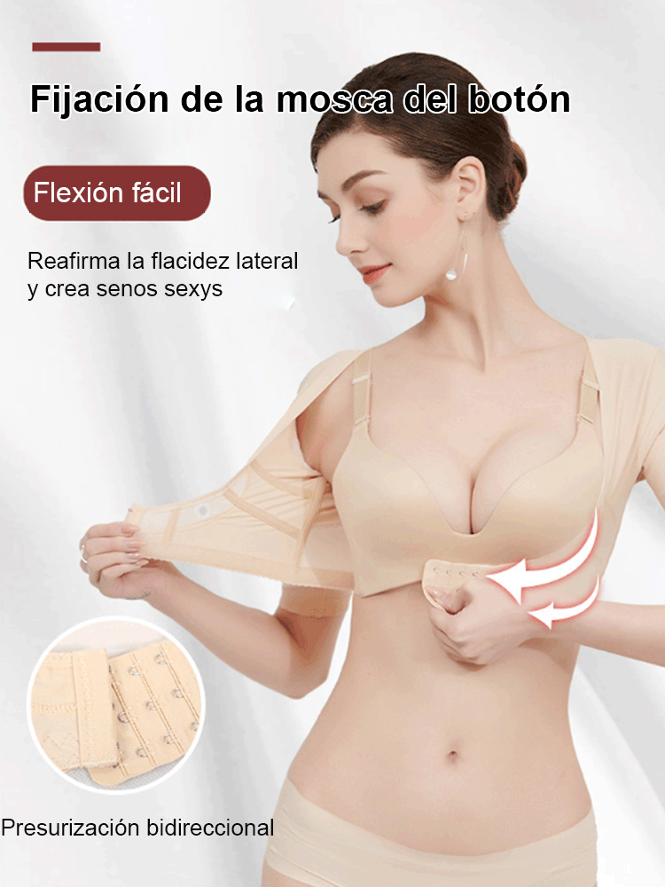 Body de manga corta con efecto push-up y moldeador de brazos con cafeína en los laterales.