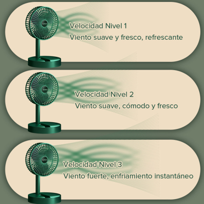 Ventilador de Escritorio Telescópico Plegable Recargable por USB
