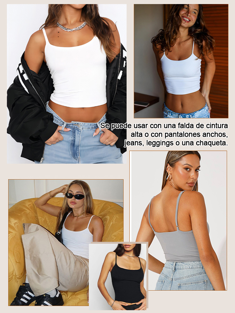 Camisola con escote en V, relleno de sujetador y espalda en U grande