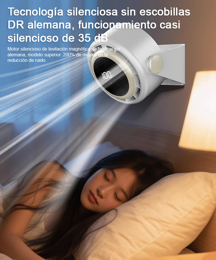 Ventilador de escritorio con refrigeración y larga duración de batería