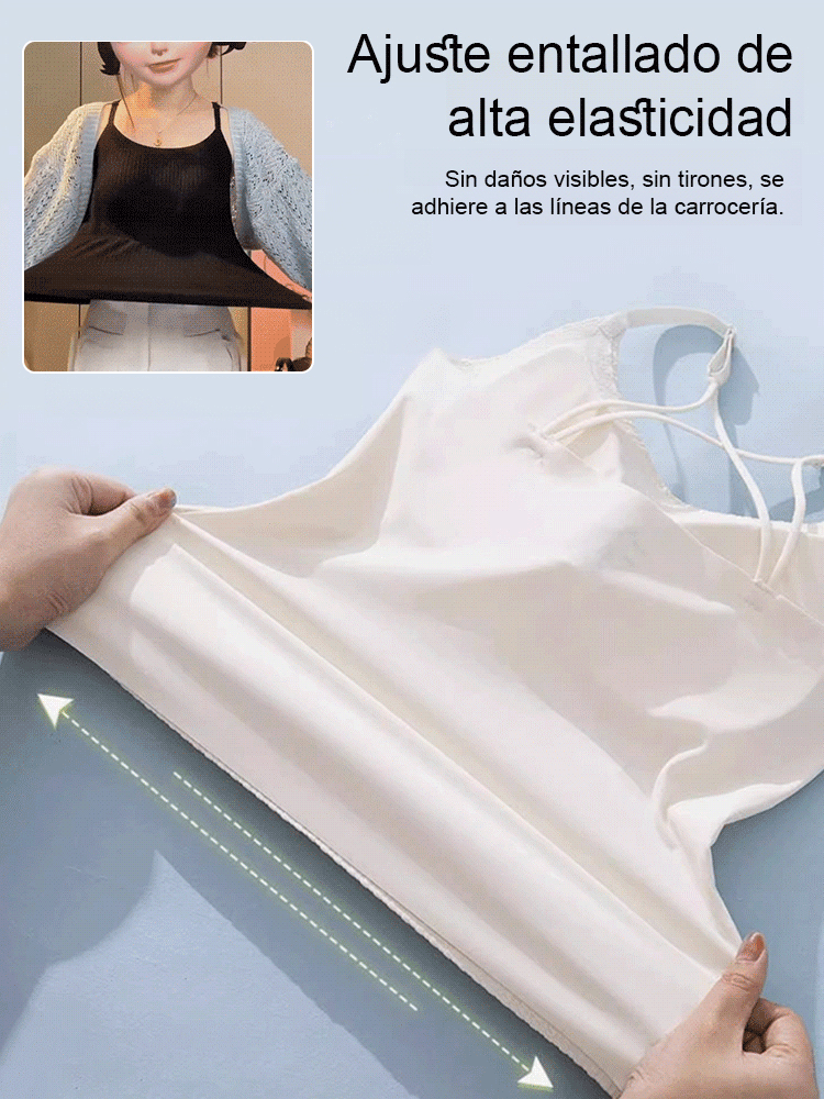 【Cubrir el abdomen y adelgazar】Camiseta con almohadilla para el pecho que no se desplaza.