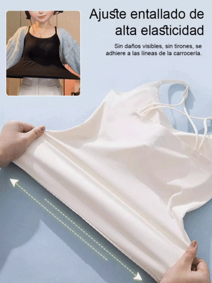 【Cubrir el abdomen y adelgazar】Camiseta con almohadilla para el pecho que no se desplaza.