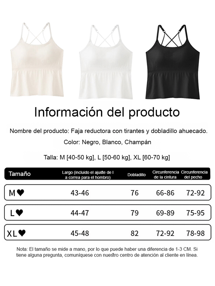 【Cubrir el abdomen y adelgazar】Camiseta con almohadilla para el pecho que no se desplaza.