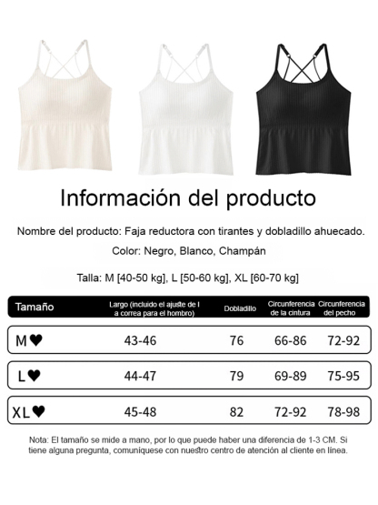 【Cubrir el abdomen y adelgazar】Camiseta con almohadilla para el pecho que no se desplaza.
