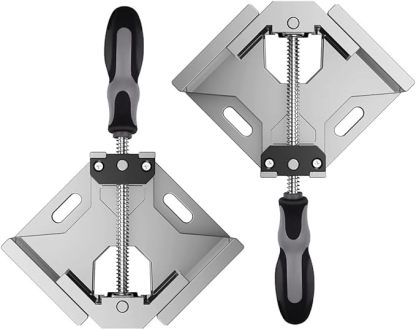 Abrazadera De Ángulo Recto 90 Grados, 2 Piezas Abrazadera Ángulo Soldadura Aluminio, Ángulo Ajustable La Empuñadura Goma, Para Carpintería, Estanterías, Armarios, Marcos Cuadros