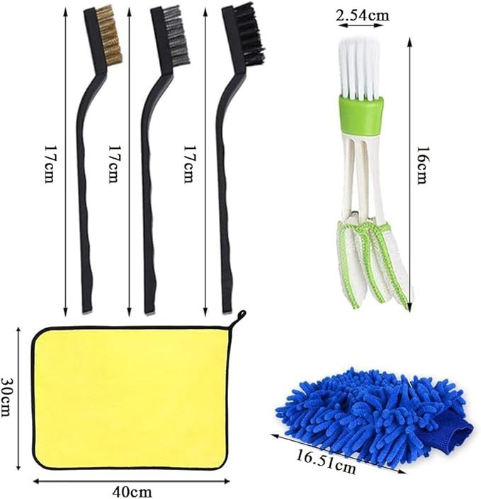 Kit De Limpieza para Auto, Juego De Cepillos De Limpieza, Cepillos para Detallar Coche, Suministros para Detalles De Automóviles Y Equipos De Lavado, Cepillos para Taladro (Azul)