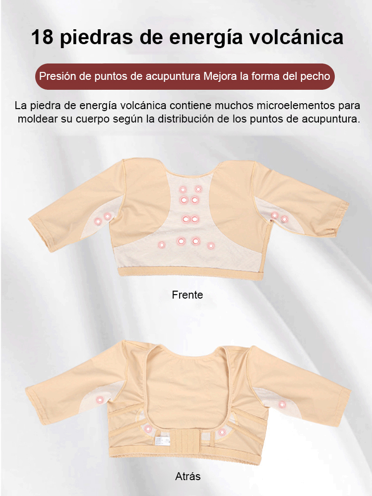 Body de manga corta con efecto push-up y moldeador de brazos con cafeína en los laterales.