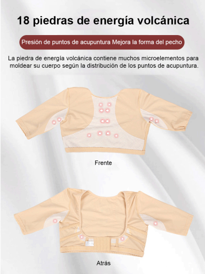 Body de manga corta con efecto push-up y moldeador de brazos con cafeína en los laterales.