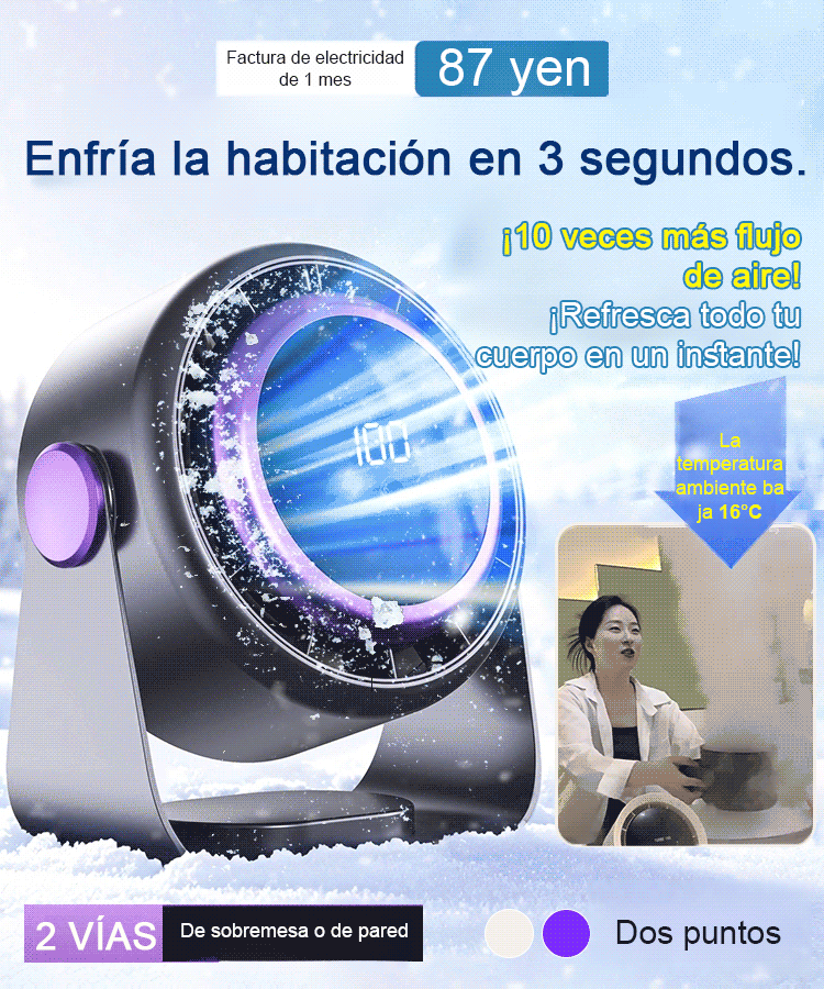 Ventilador de escritorio con refrigeración y larga duración de batería