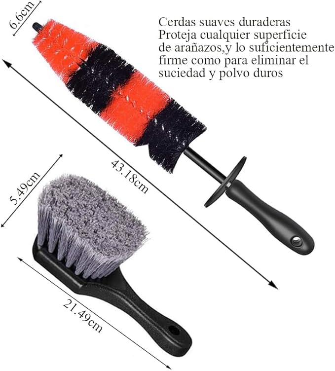 Kit De Limpieza para Auto, Juego De Cepillos De Limpieza, Cepillos para Detallar Coche, Suministros para Detalles De Automóviles Y Equipos De Lavado, Cepillos para Taladro (Azul)