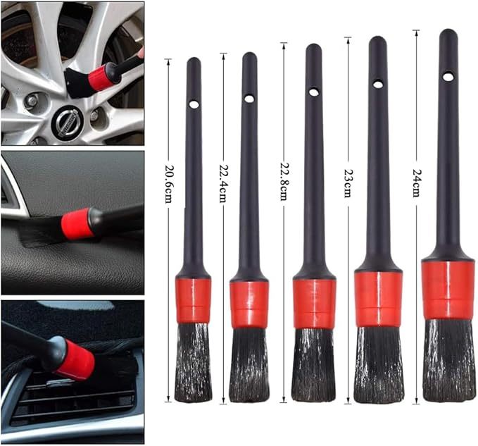 Kit De Limpieza para Auto, Juego De Cepillos De Limpieza, Cepillos para Detallar Coche, Suministros para Detalles De Automóviles Y Equipos De Lavado, Cepillos para Taladro (Azul)