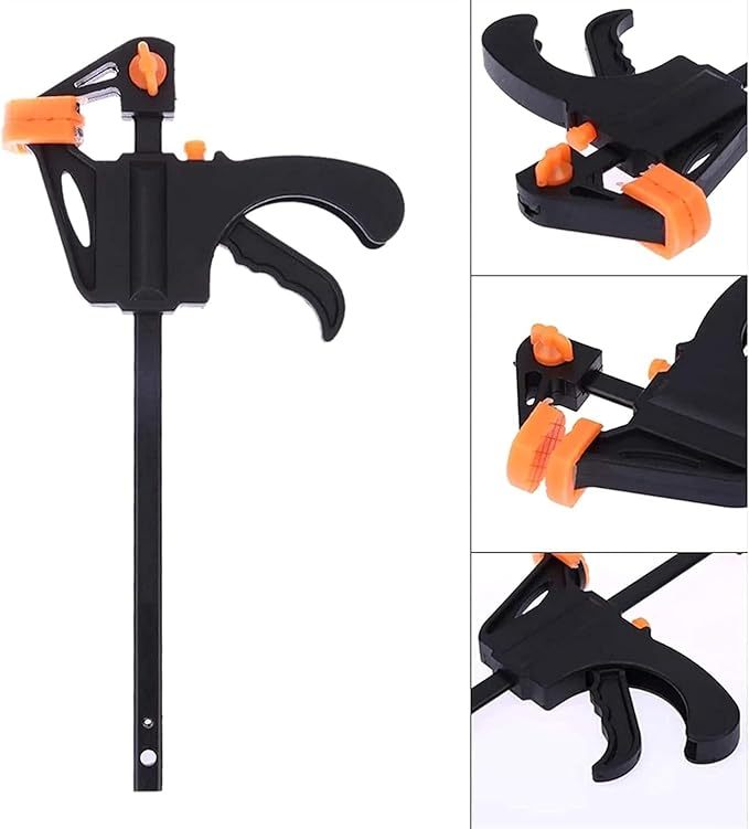6 Pcs Abrazadera de Carpintería, F Barra de Madera Herramienta, 4 Pulgadas Abrazaderas, Herramientas para Carpintería para Madera Abrazadera de Barra F, para Carpintería, Proyectos Diy (Negro)