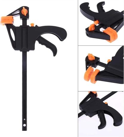 6 Pcs Abrazadera de Carpintería, F Barra de Madera Herramienta, 4 Pulgadas Abrazaderas, Herramientas para Carpintería para Madera Abrazadera de Barra F, para Carpintería, Proyectos Diy (Negro)