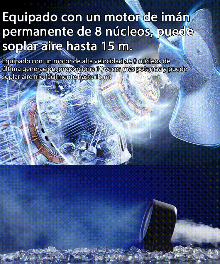 Ventilador de escritorio con refrigeración y larga duración de batería