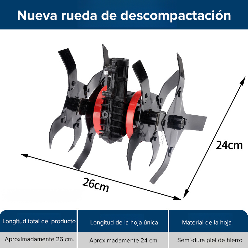 【Para cortacésped】Rueda universal para aflojar la tierra y desherbar