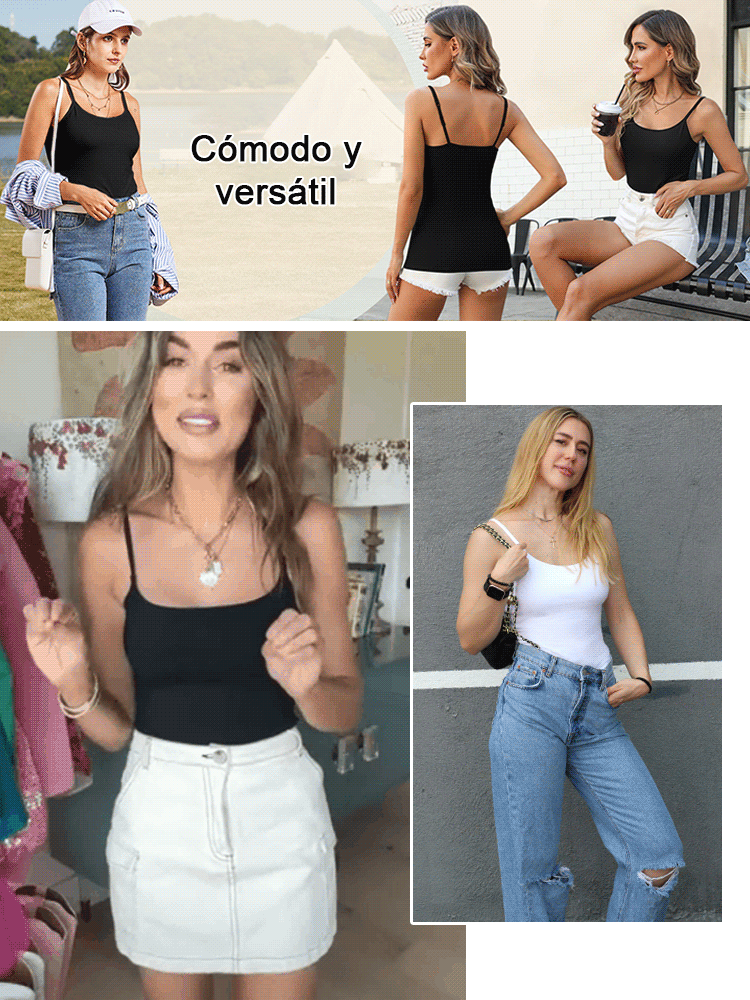 Camisola con escote en V, relleno de sujetador y espalda en U grande
