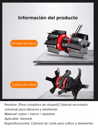 【Para cortacésped】Rueda universal para aflojar la tierra y desherbar